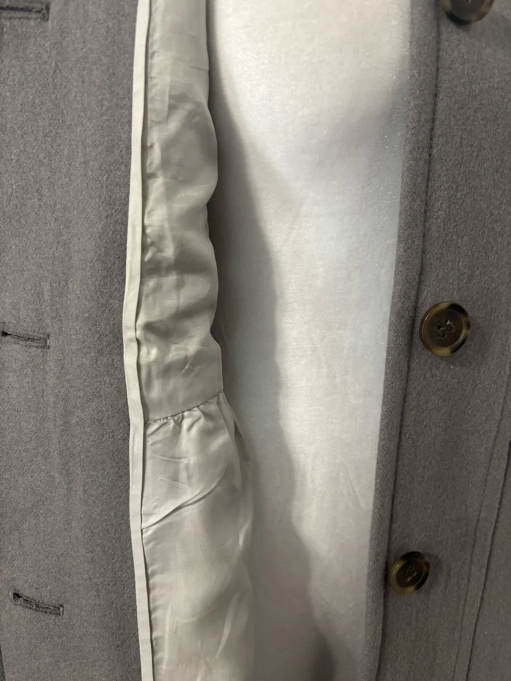 J.Crew Womens Lady Day Coat Size 4 Wool Blend Jacket Gray Knee Length EUC - Picture 10 of 13